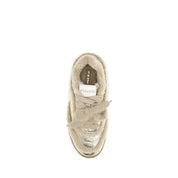 PINKO Silver Calf Leather Chunky Sneakers