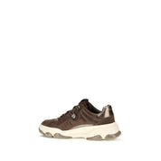 PINKO Brown Calf Leather Suede Chunky Sneakers