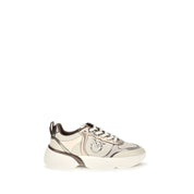PINKO Beige Calf Leather Chunky Sneakers