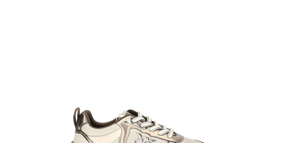 PINKO Beige Calf Leather Chunky Sneakers