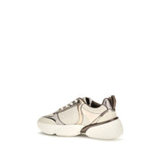 PINKO Beige Calf Leather Chunky Sneakers