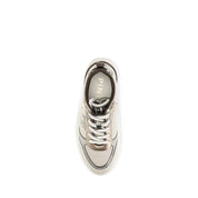 PINKO Beige Calf Leather Chunky Sneakers