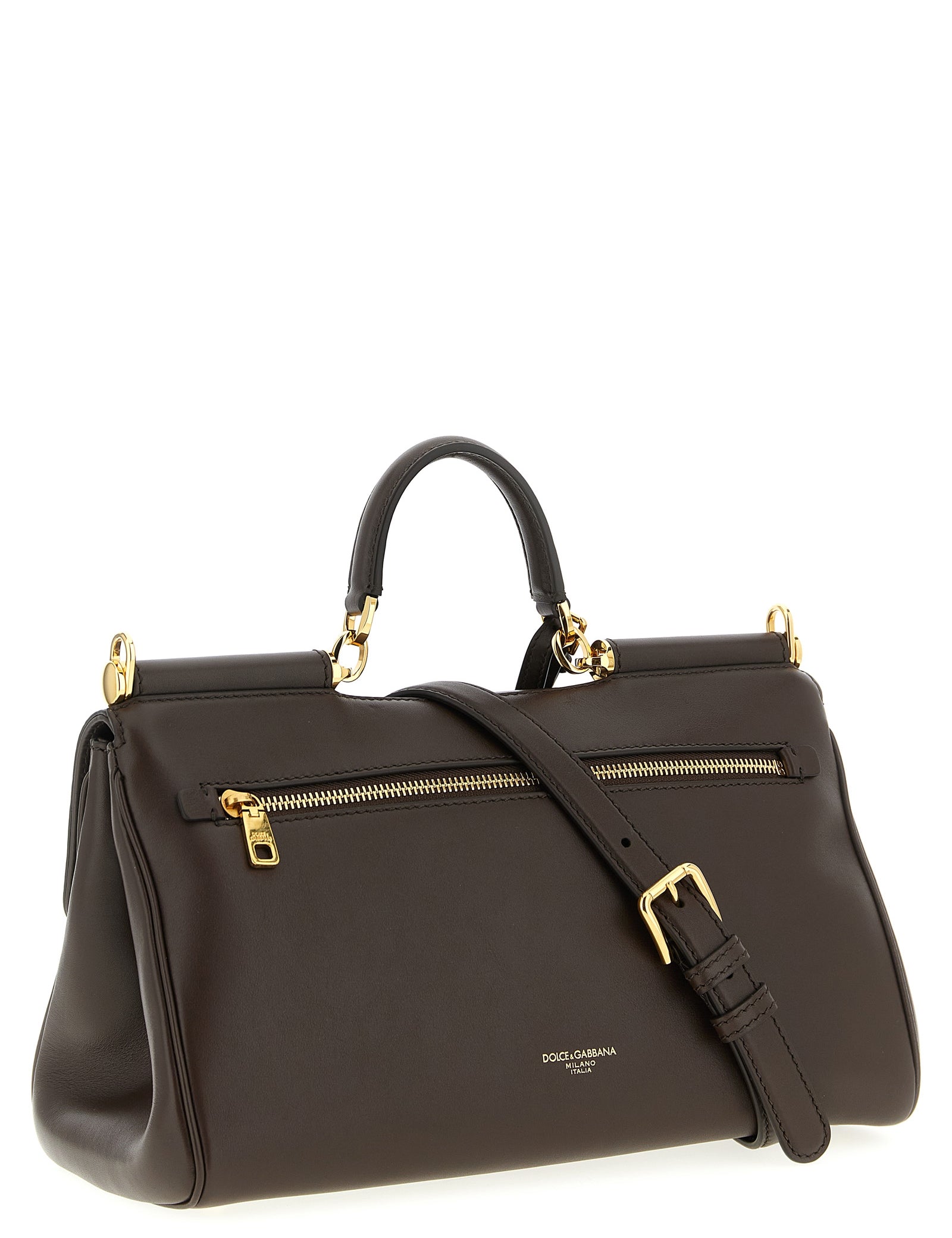 Dolce & Gabbana Brown Calfskin Crossbody Bag