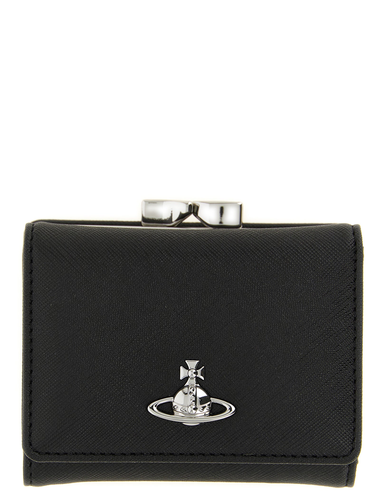 Vivienne Westwood Black Polyurethane Tri-fold Wallet