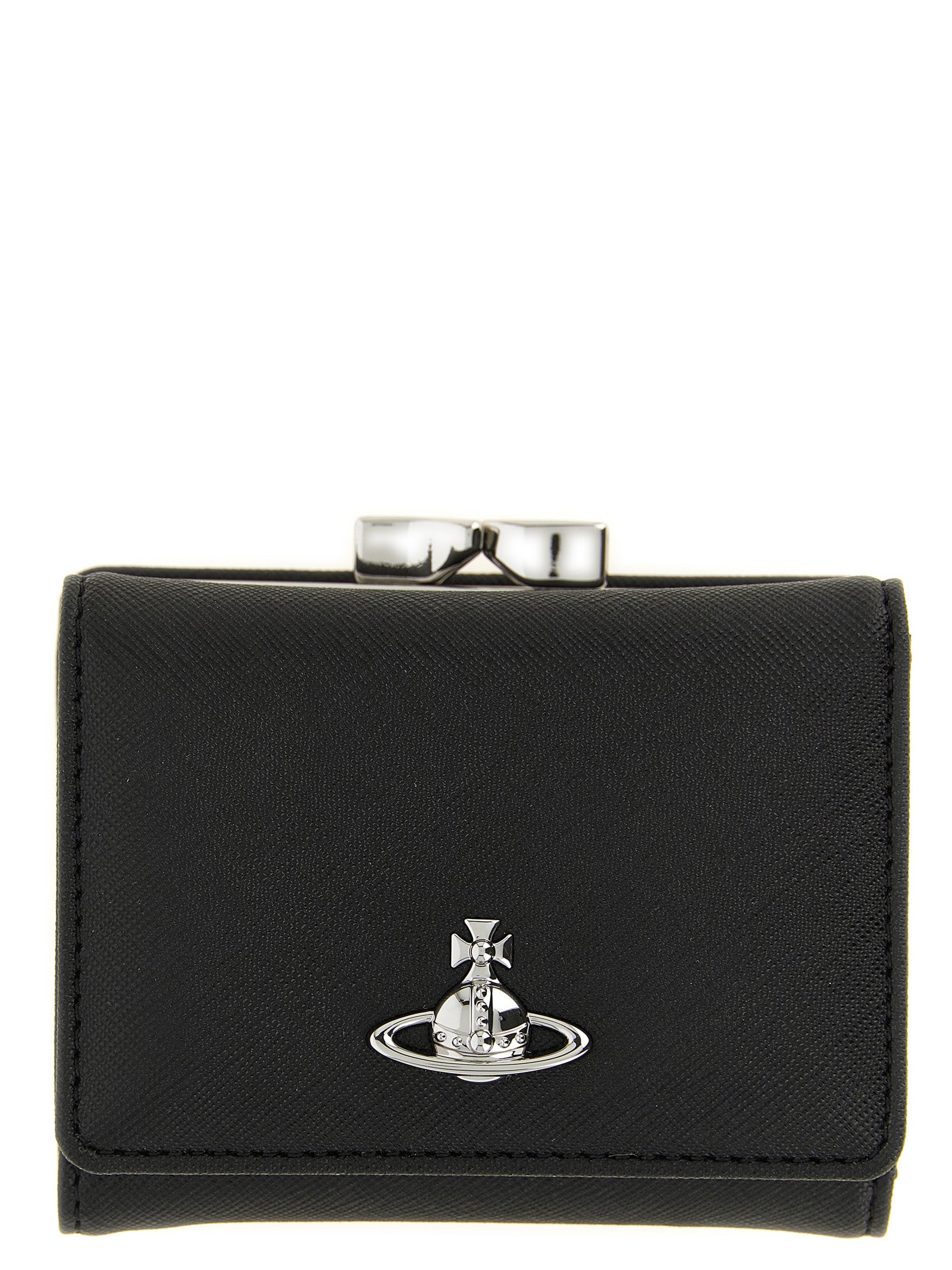 Vivienne Westwood Black Polyurethane Tri-fold Wallet