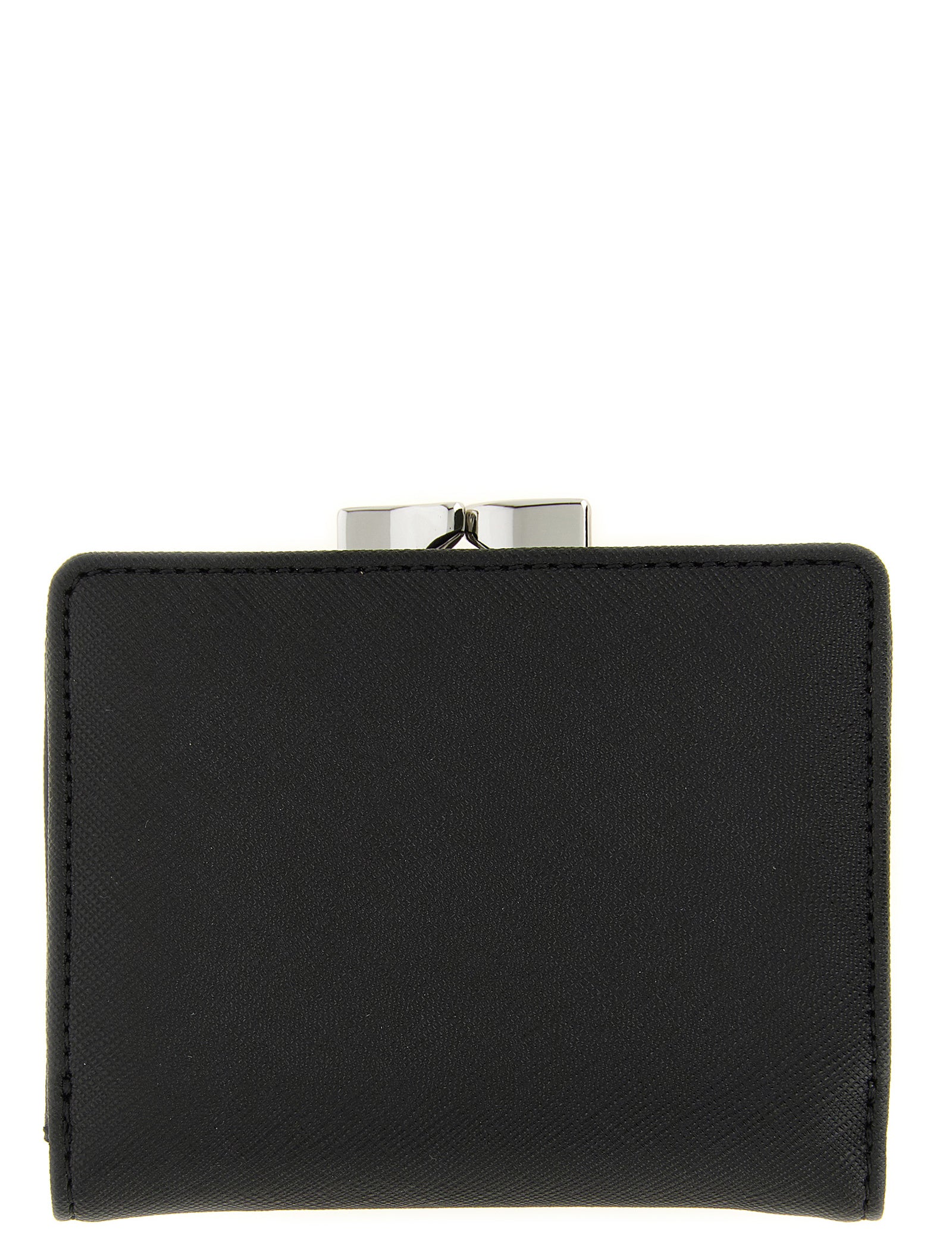 Vivienne Westwood Black Polyurethane Tri-fold Wallet
