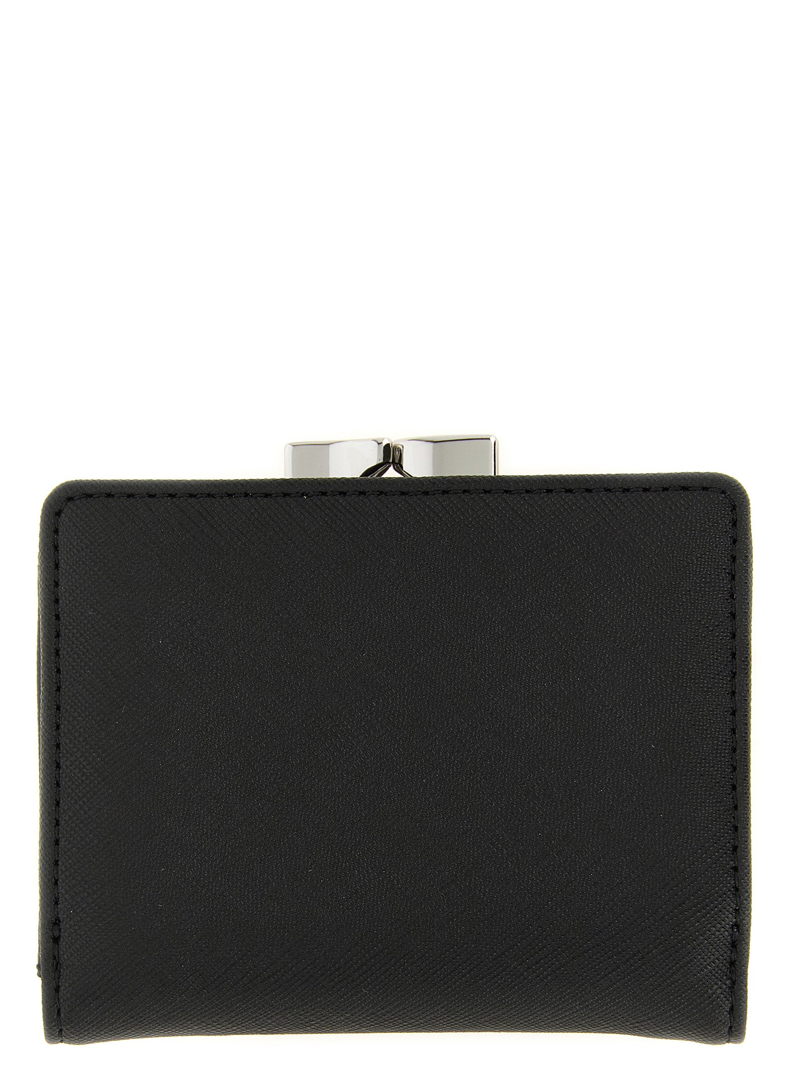 Vivienne Westwood Black Polyurethane Tri-fold Wallet