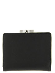 Vivienne Westwood Black Polyurethane Tri-fold Wallet