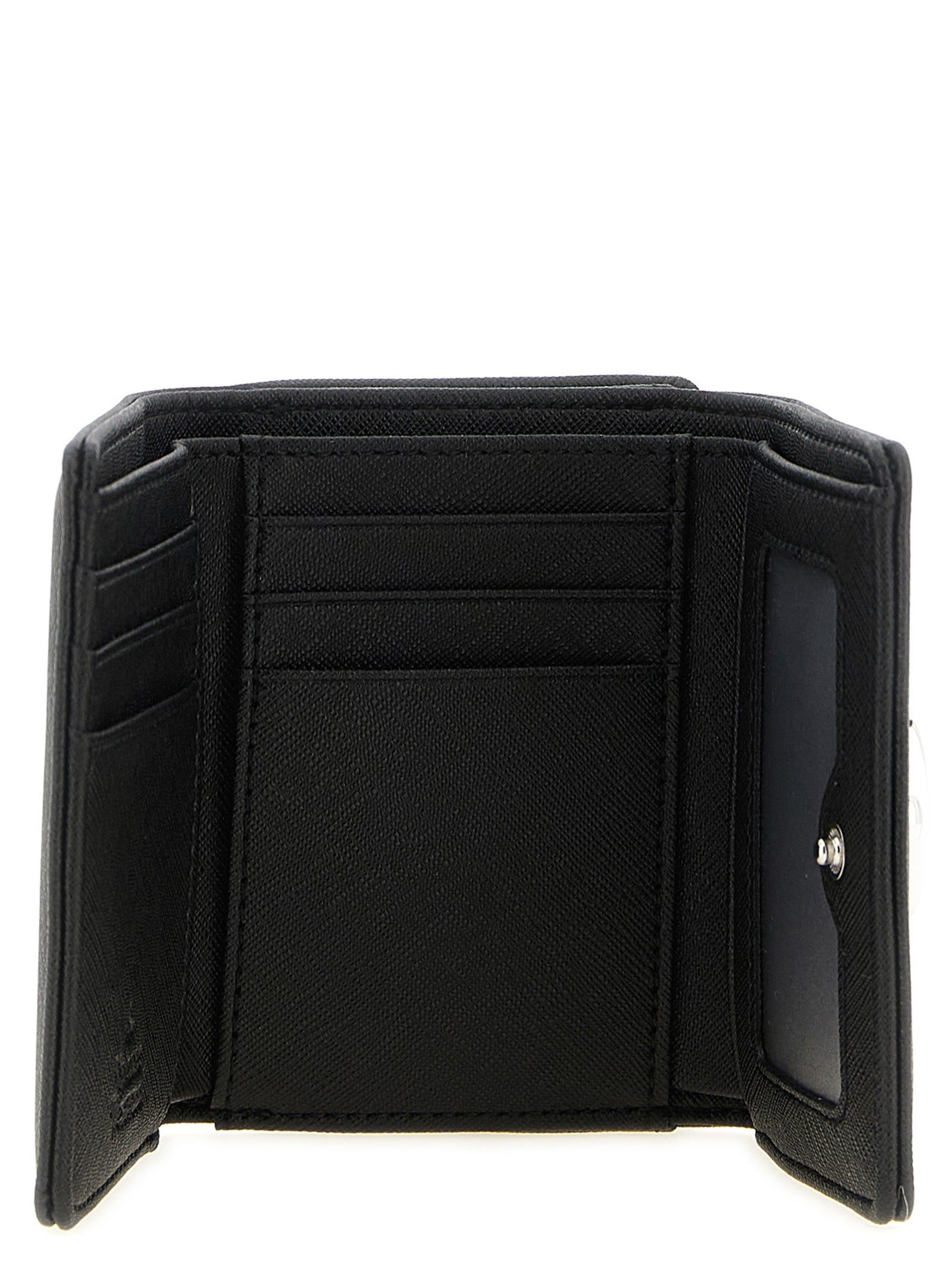 Vivienne Westwood Black Polyurethane Tri-fold Wallet