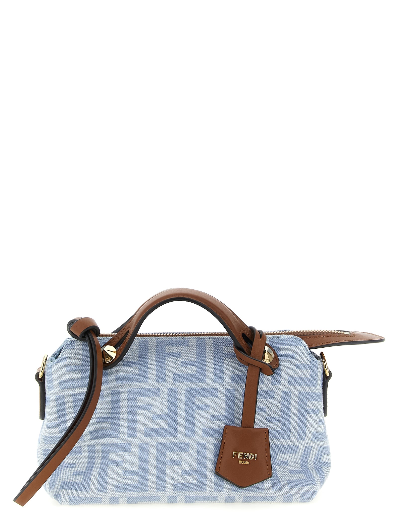 Fendi Light Blue Cotton Denim Handbags