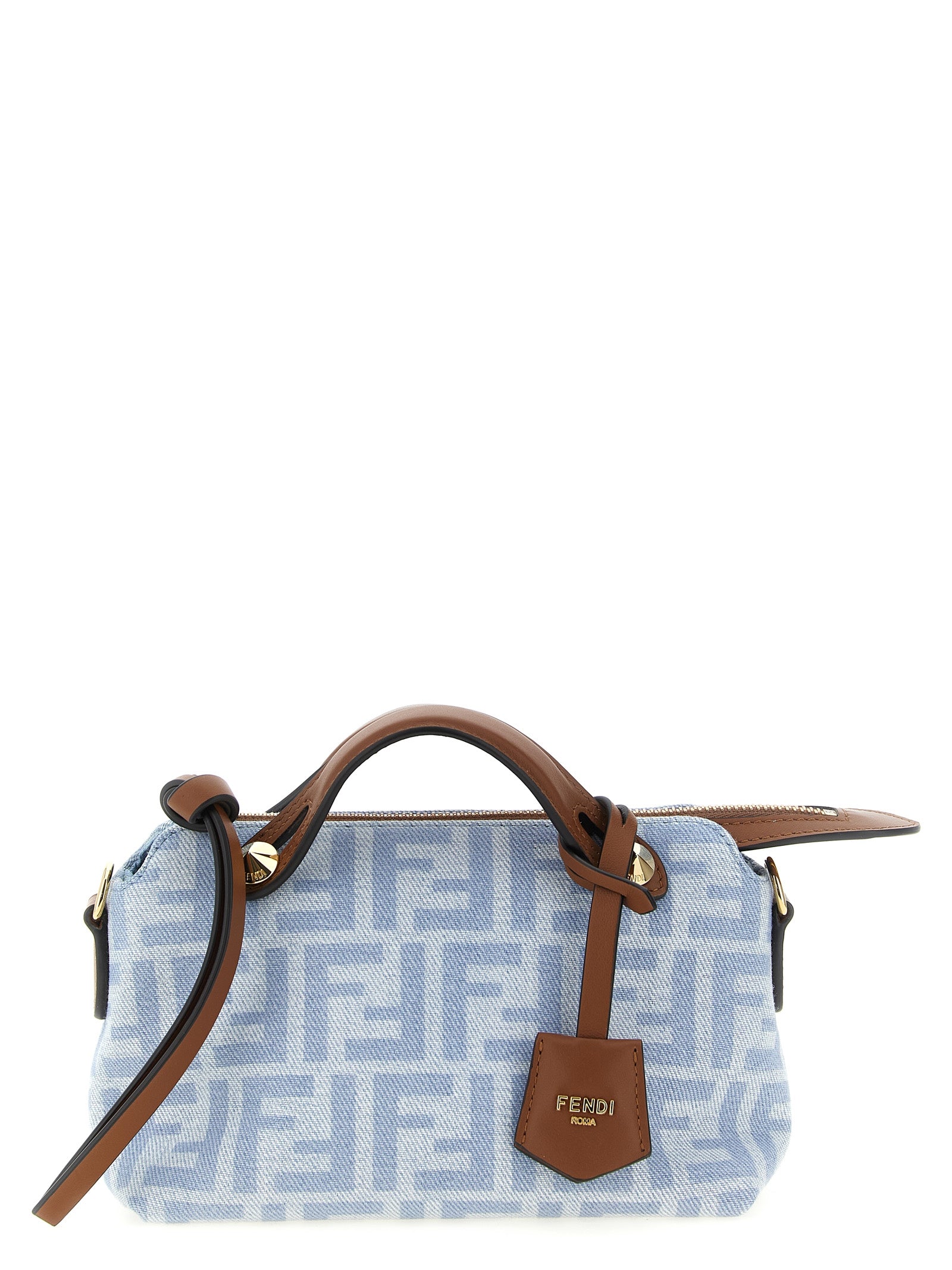 Fendi Light Blue Cotton Denim Handbags