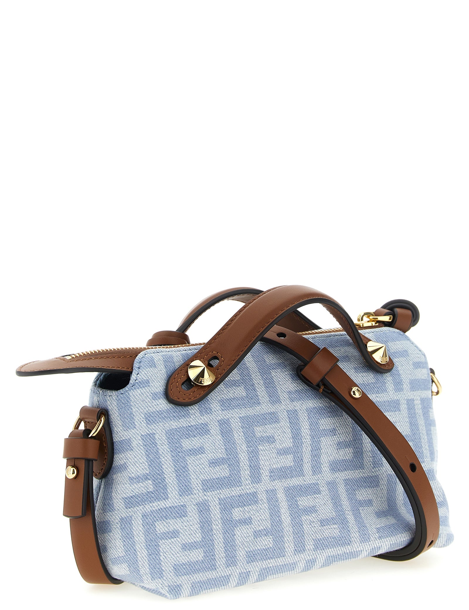 Fendi Light Blue Cotton Denim Handbags