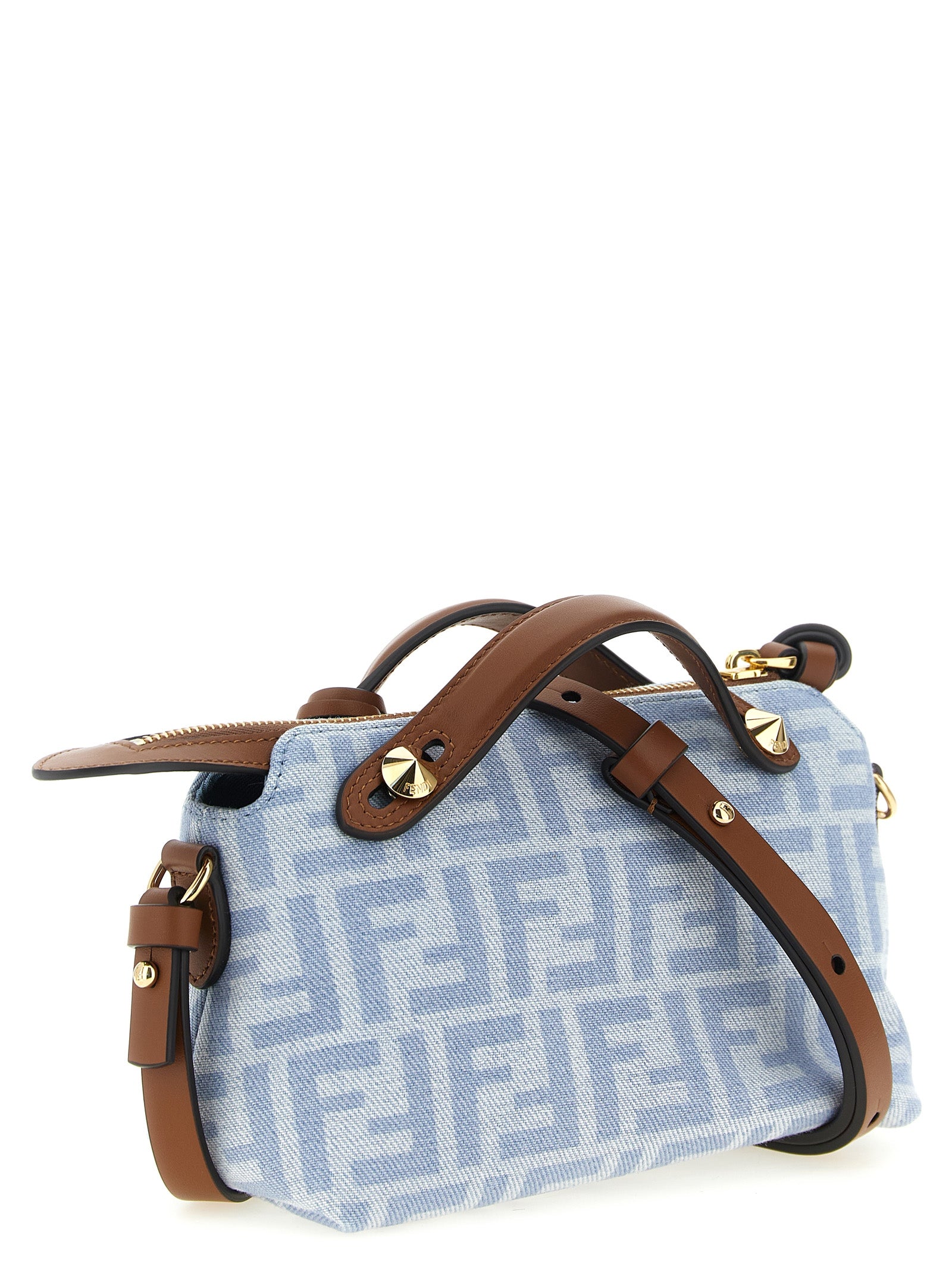 Fendi Light Blue Cotton Denim Handbags
