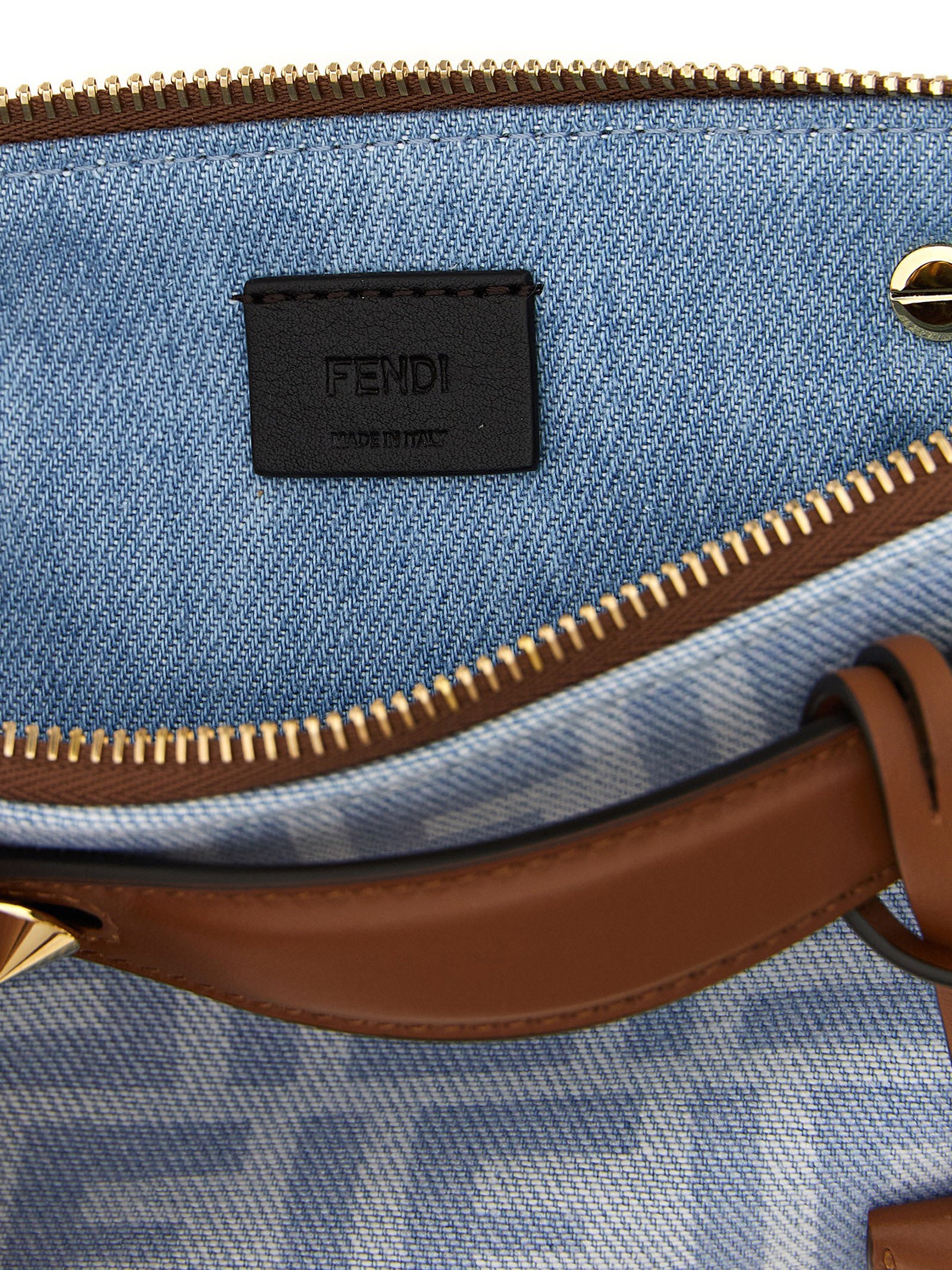 Fendi Light Blue Cotton Denim Handbags