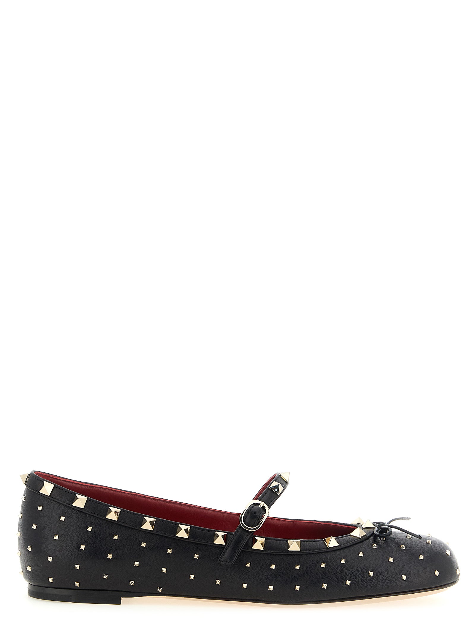Valentino Garavani Black Lamb Leather Ballet Flats