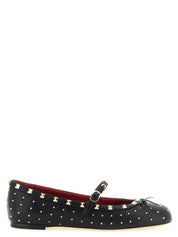 Valentino Garavani Black Lamb Leather Ballet Flats