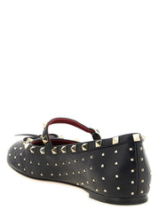Valentino Garavani Black Lamb Leather Ballet Flats