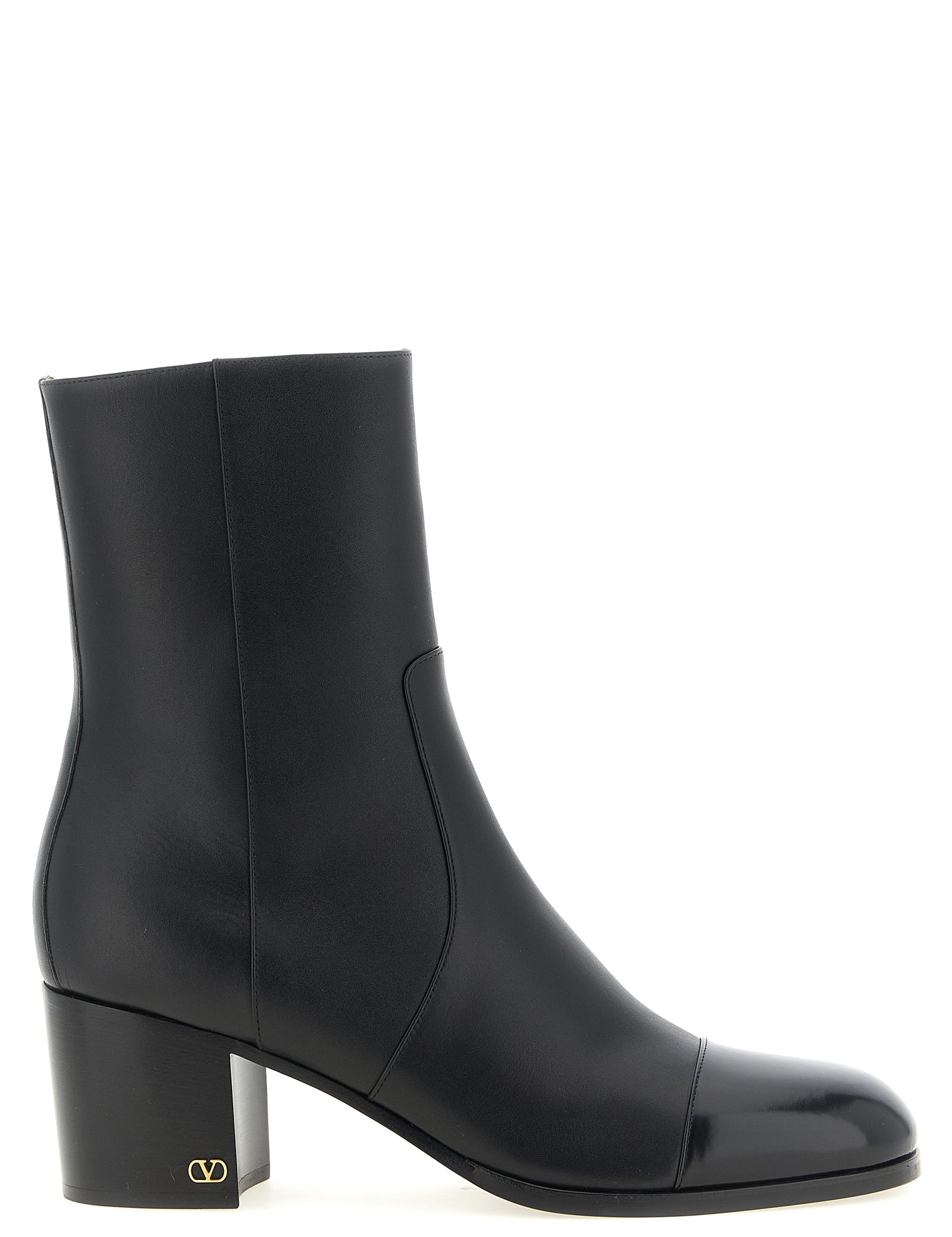 Valentino Garavani Black Calfskin Ankle Boots