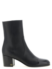 Valentino Garavani Black Calfskin Ankle Boots