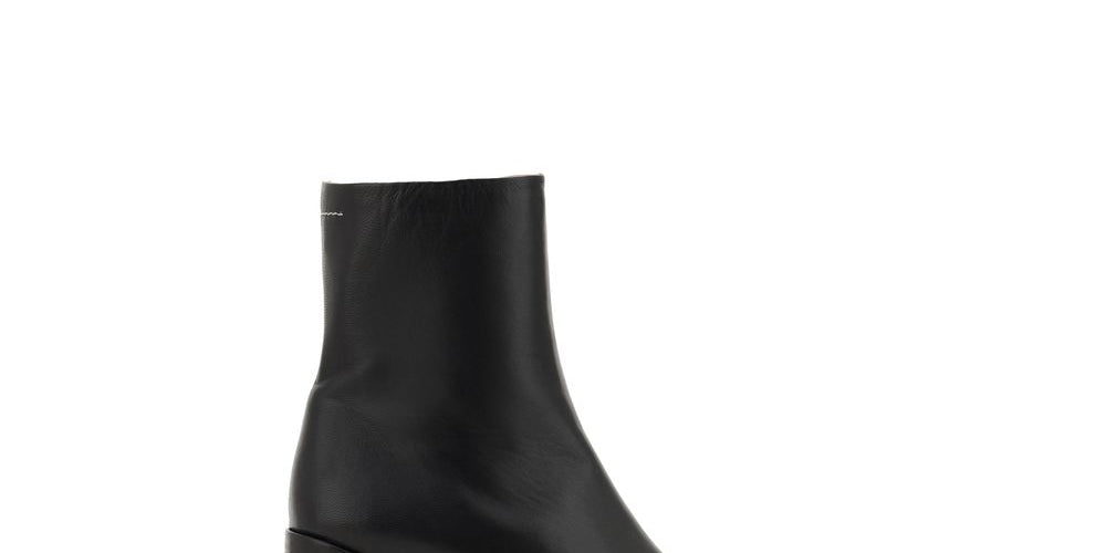 MM6 Black Lamb Ankle Boots