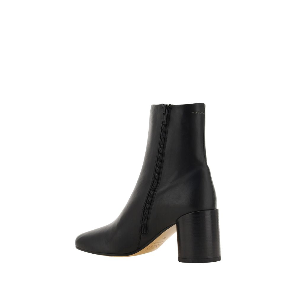 MM6 Black Lamb Ankle Boots