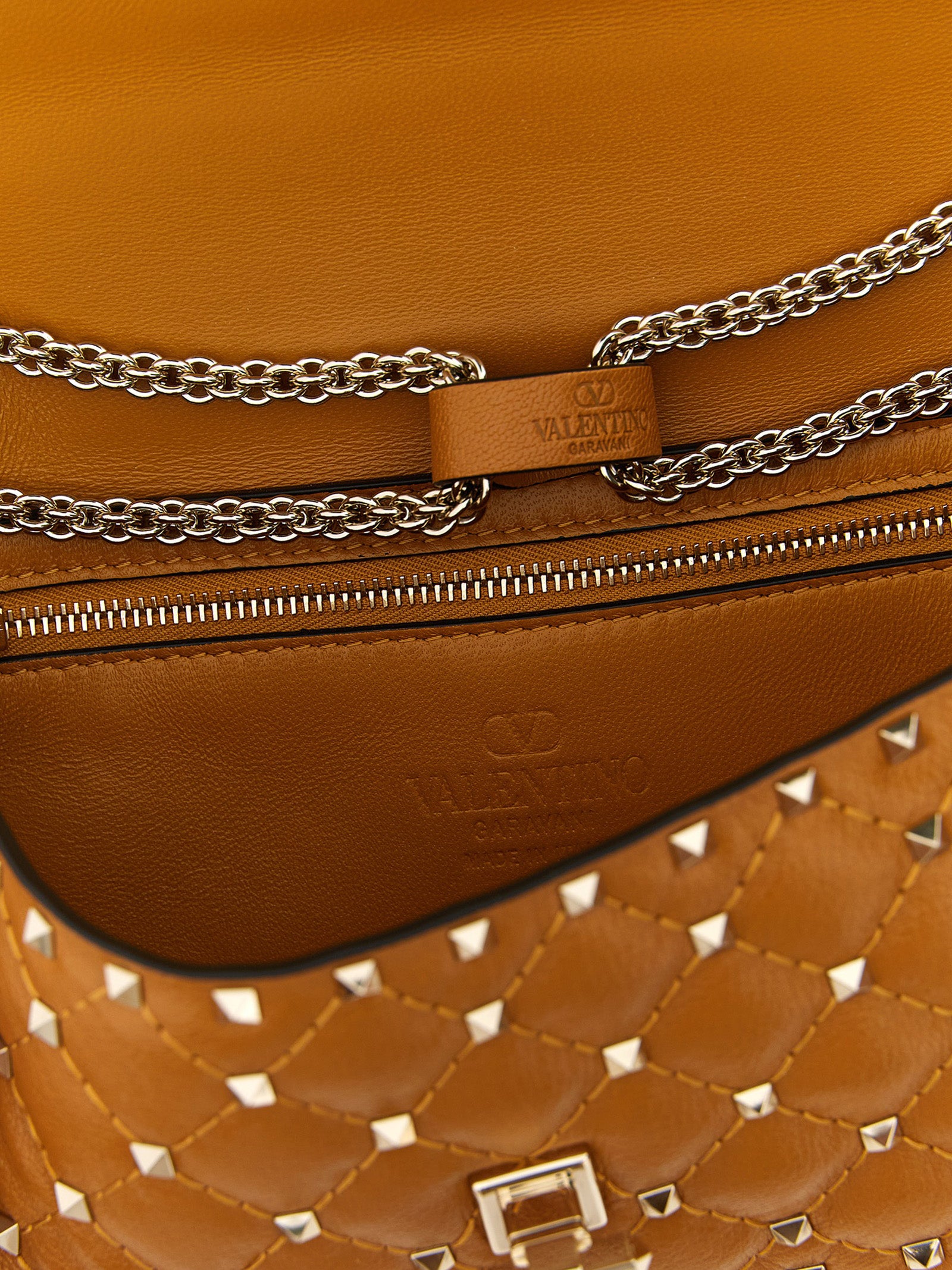 Valentino Garavani Orange Goat Leather Shoulder Bag