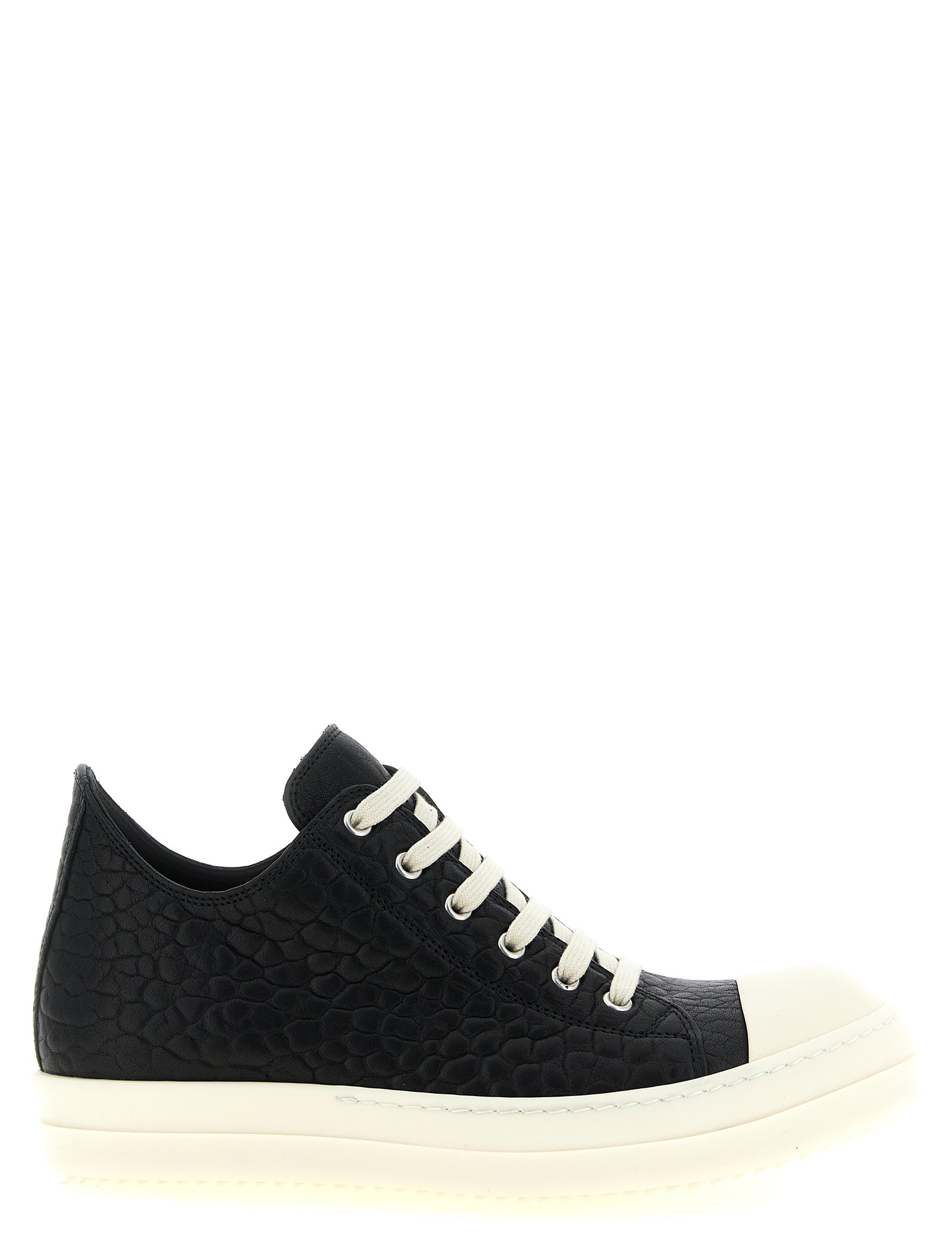 Black Lamb Leather Low Top Sneakers