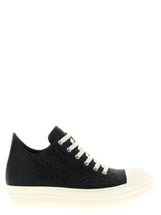Rick Owens White/Black Lamb Leather Low Top Sneakers