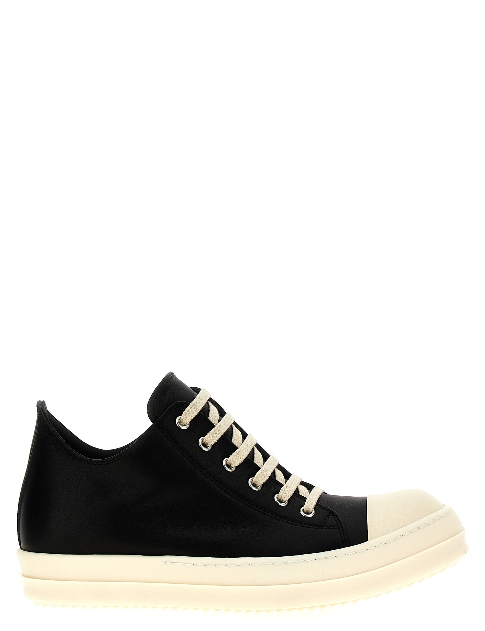 Black Calfskin Leather Low Top Sneakers