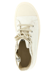 Rick Owens White Lamb Leather High Top Sneakers