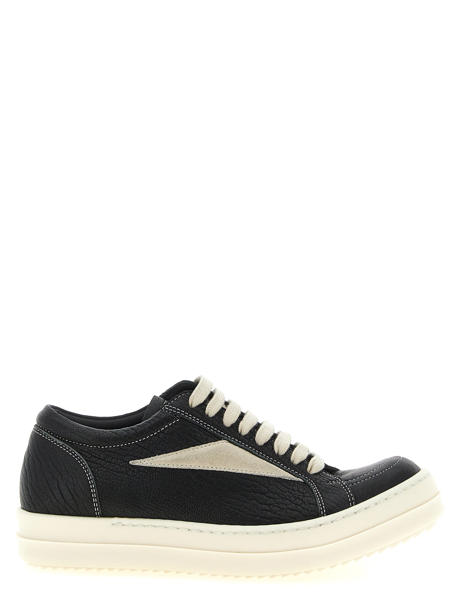 Black Lamb Leather Low Top Sneakers