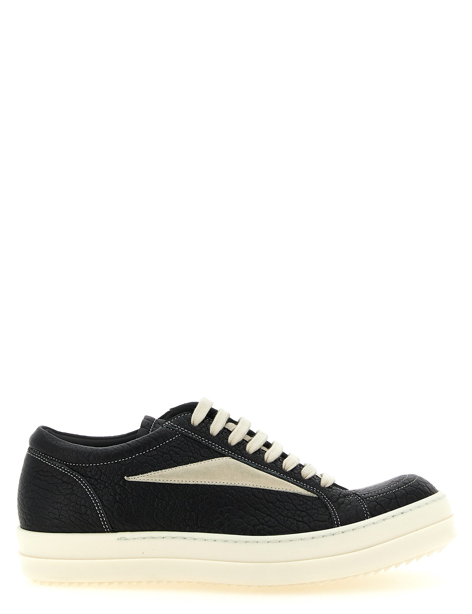 Black Lamb Leather Low Top Sneakers