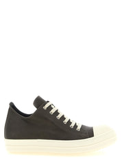 Rick Owens Black Calfskin Low Top Sneakers