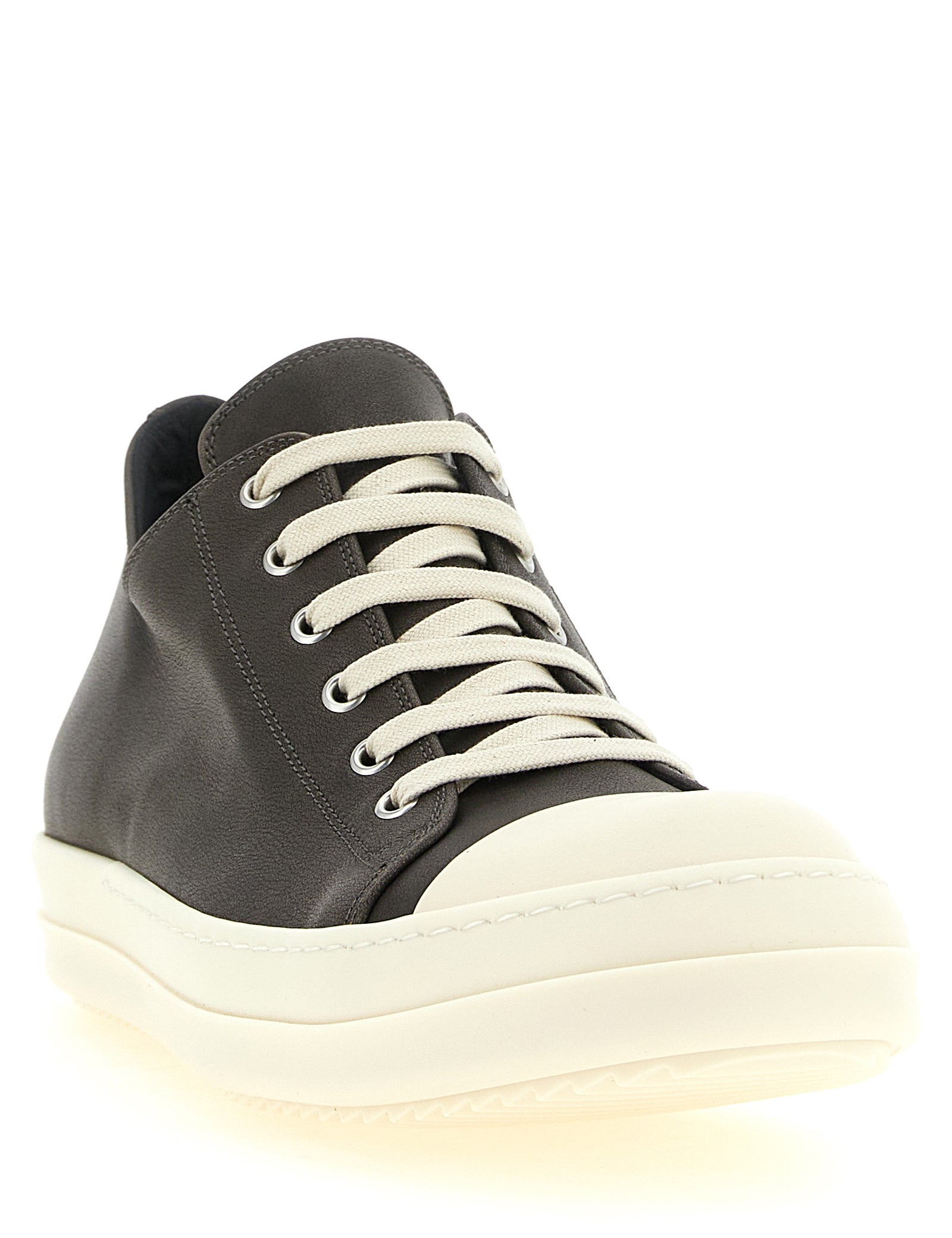 Rick Owens Black Calfskin Low Top Sneakers