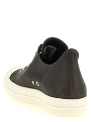 Rick Owens Black Calfskin Low Top Sneakers