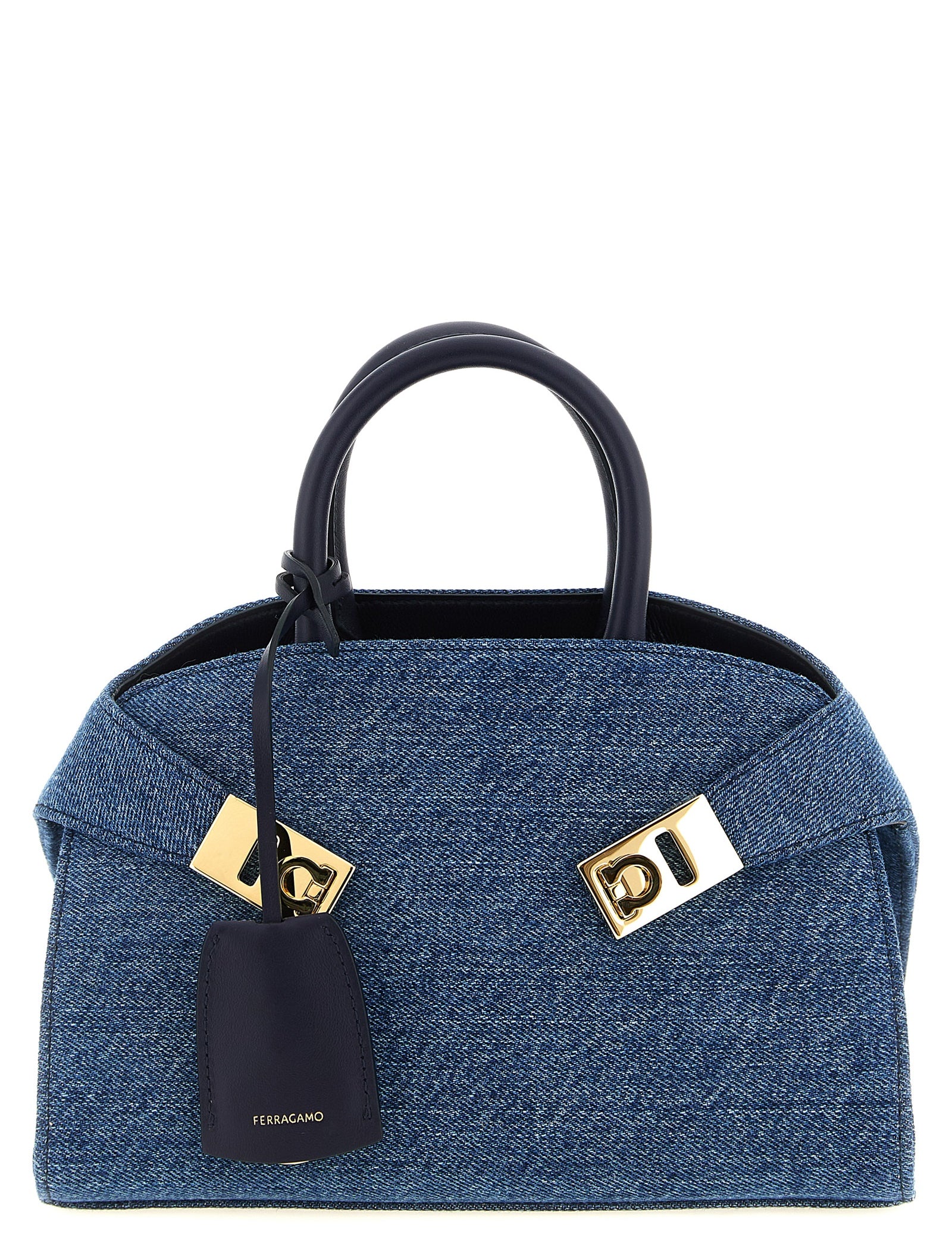Ferragamo Blue Fabric Handbag