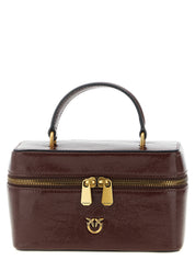 PINKO Bordeaux Calfskin Mini Crossbody Bag