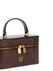 PINKO Bordeaux Calfskin Mini Crossbody Bag