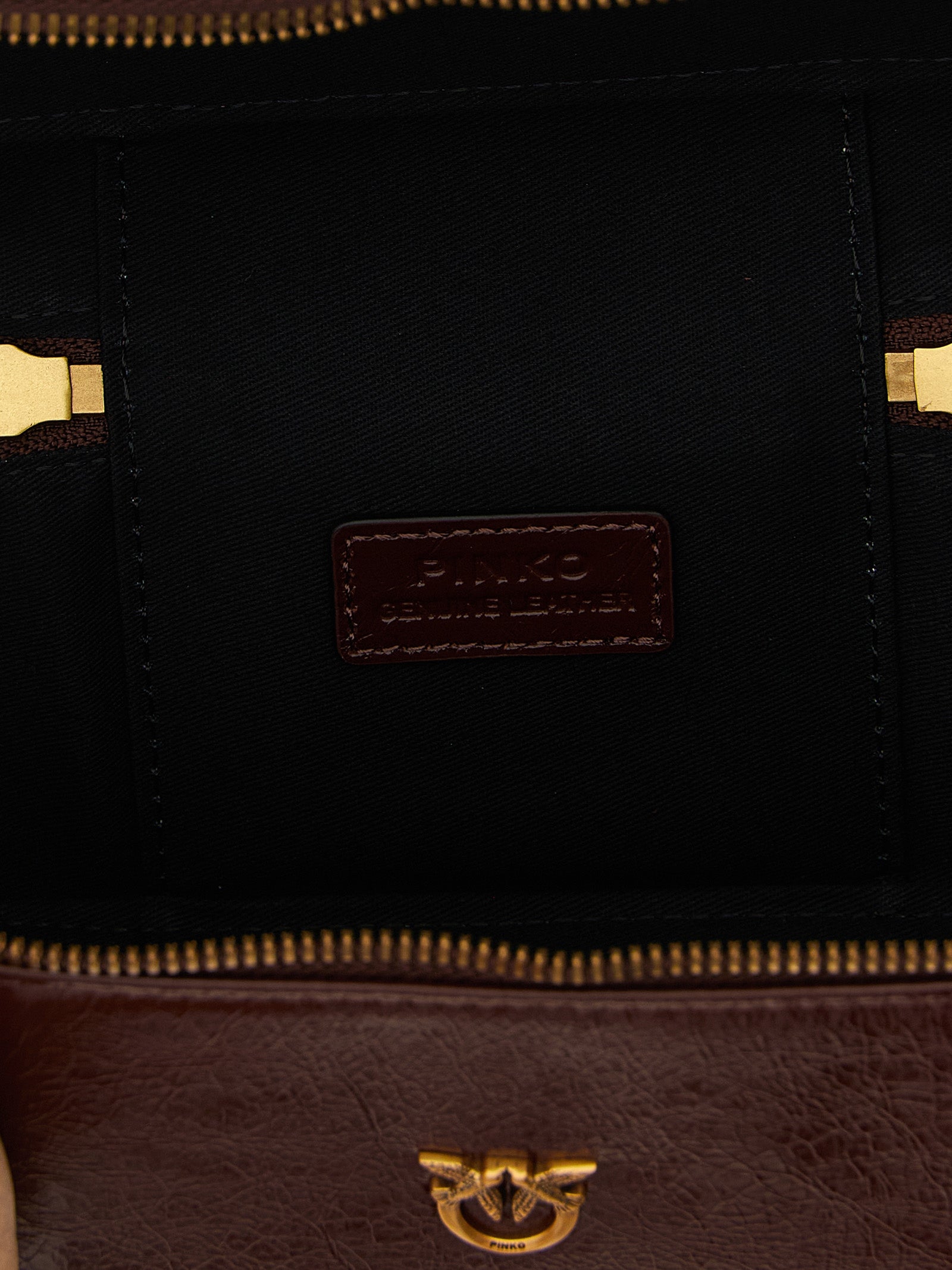 PINKO Bordeaux Calfskin Mini Crossbody Bag