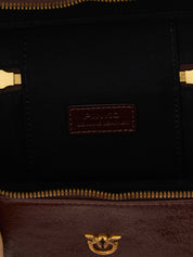 PINKO Bordeaux Calfskin Mini Crossbody Bag
