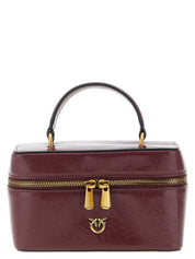 PINKO Bordeaux Calfskin Mini Crossbody Bag