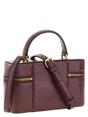 PINKO Bordeaux Calfskin Mini Crossbody Bag