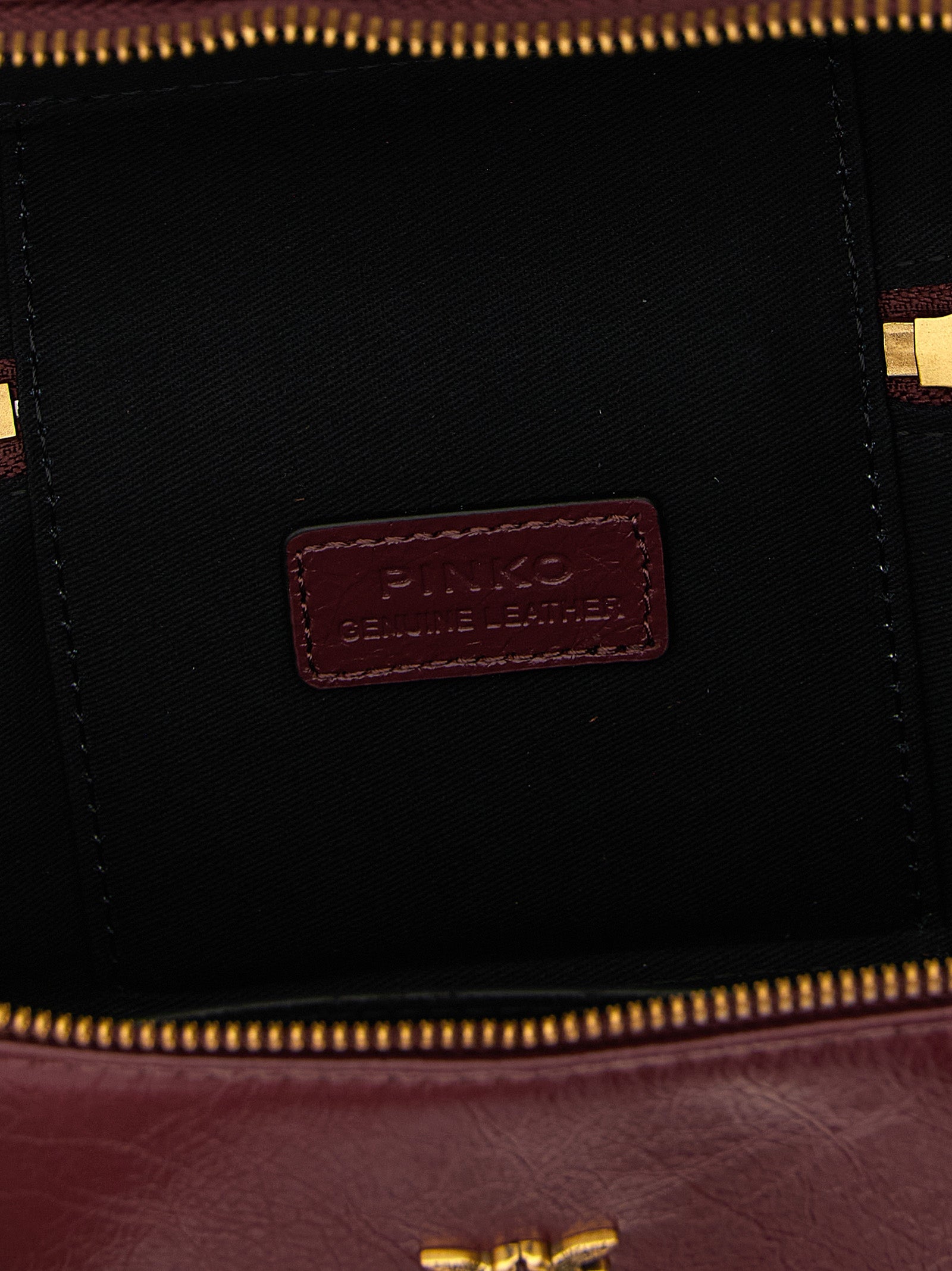 PINKO Bordeaux Calfskin Mini Crossbody Bag