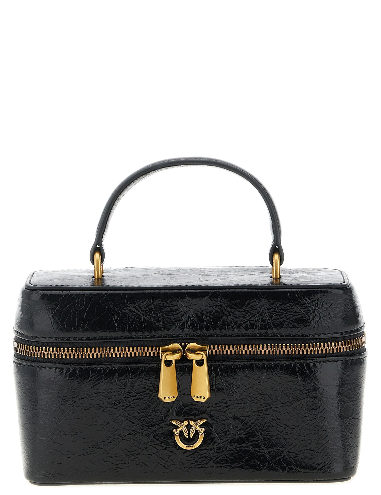 PINKO Black Calfskin Crossbody Bag