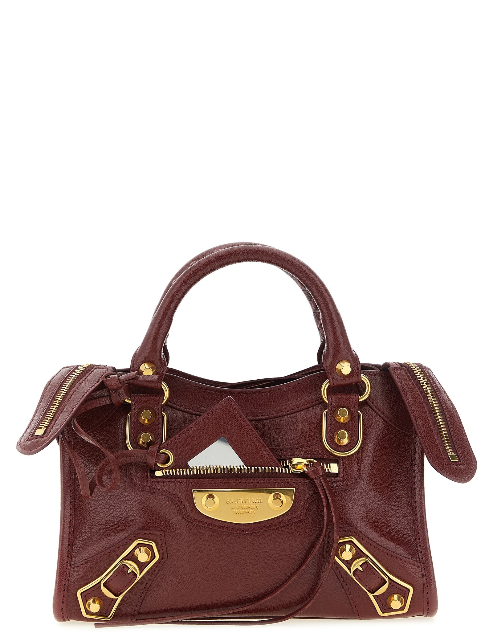 Balenciaga Bordeaux Goat Leather Mini Handbag