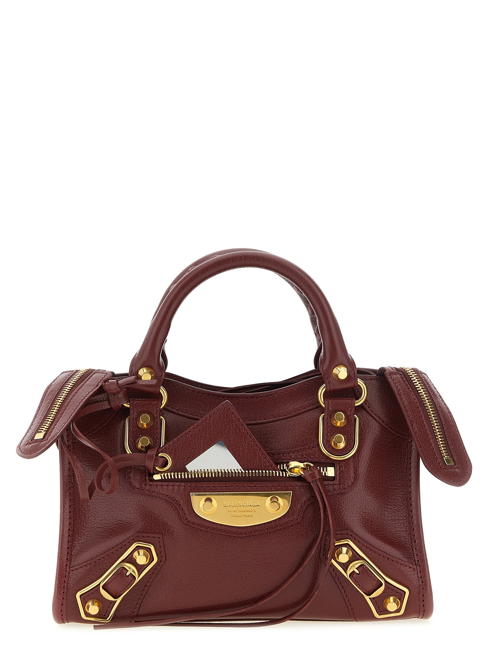 Balenciaga Bordeaux Goat Leather Mini Handbag