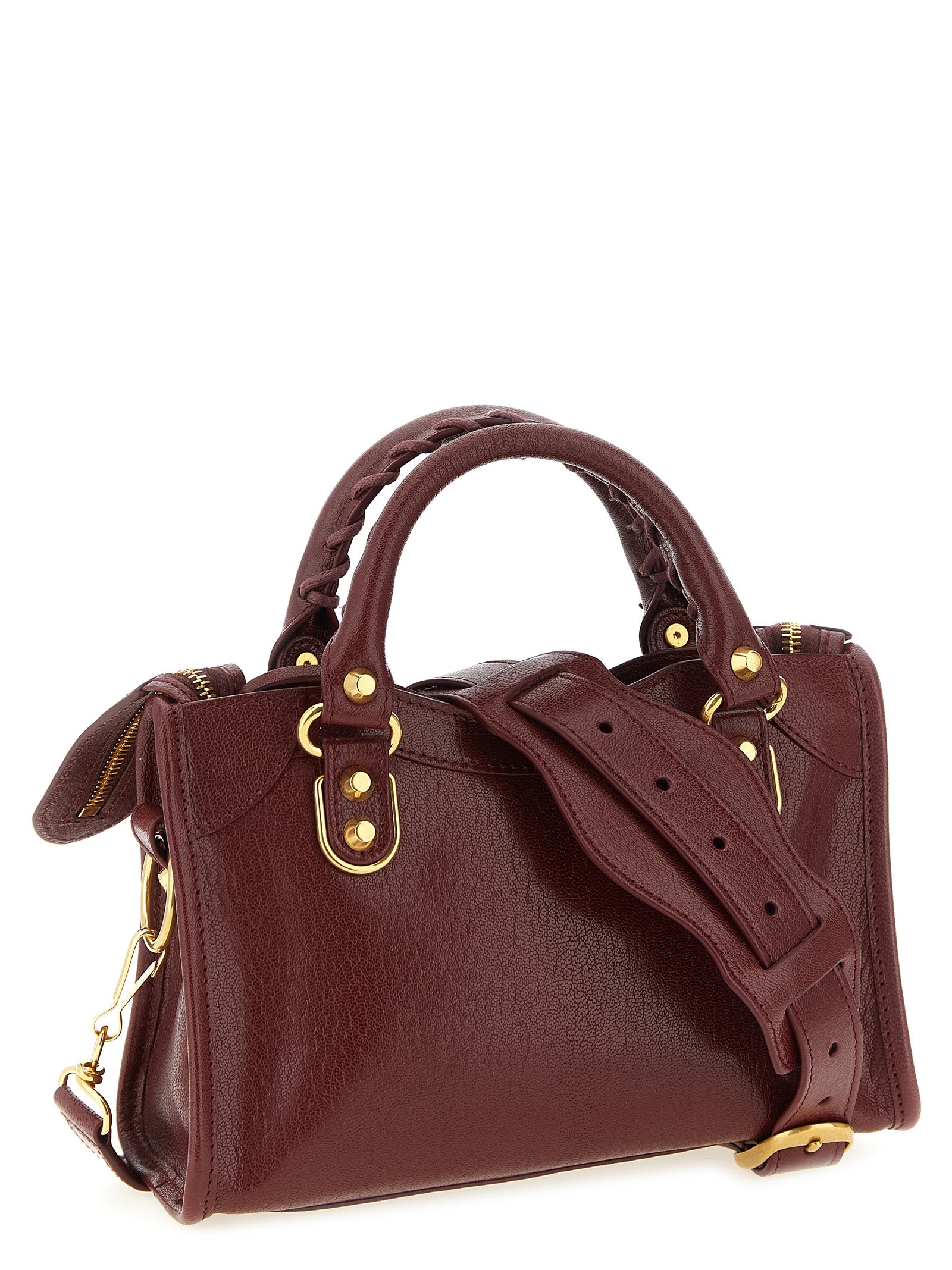 Balenciaga Bordeaux Goat Leather Mini Handbag