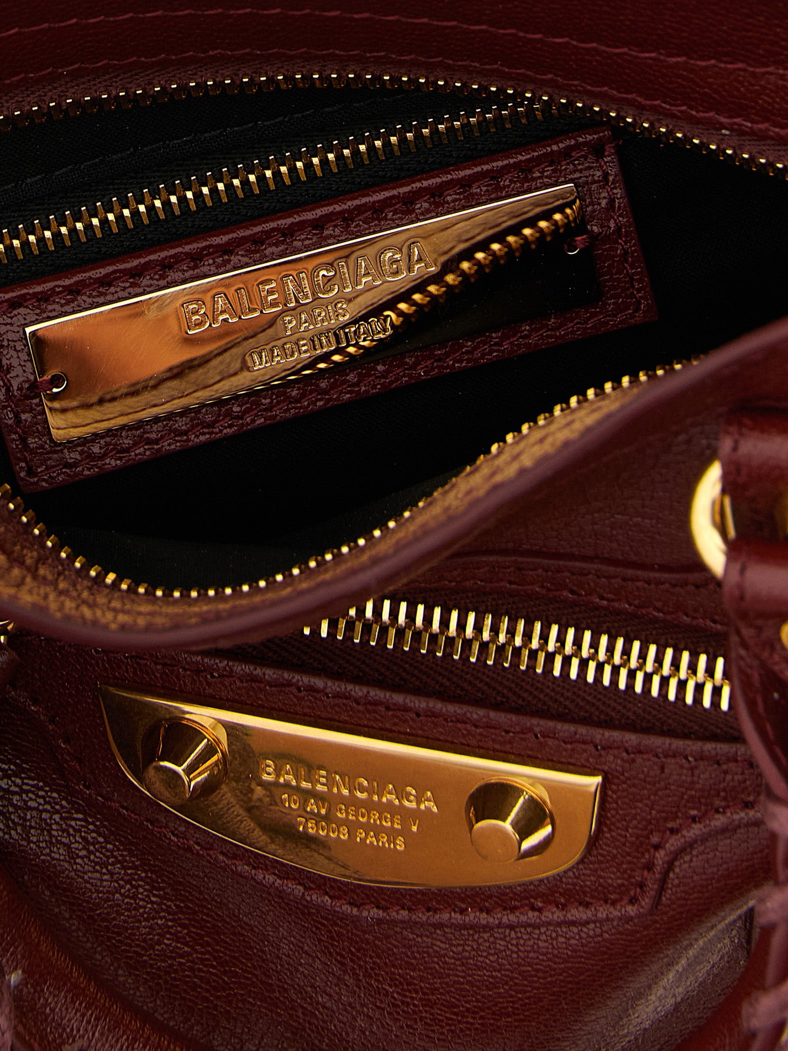 Balenciaga Bordeaux Goat Leather Mini Handbag