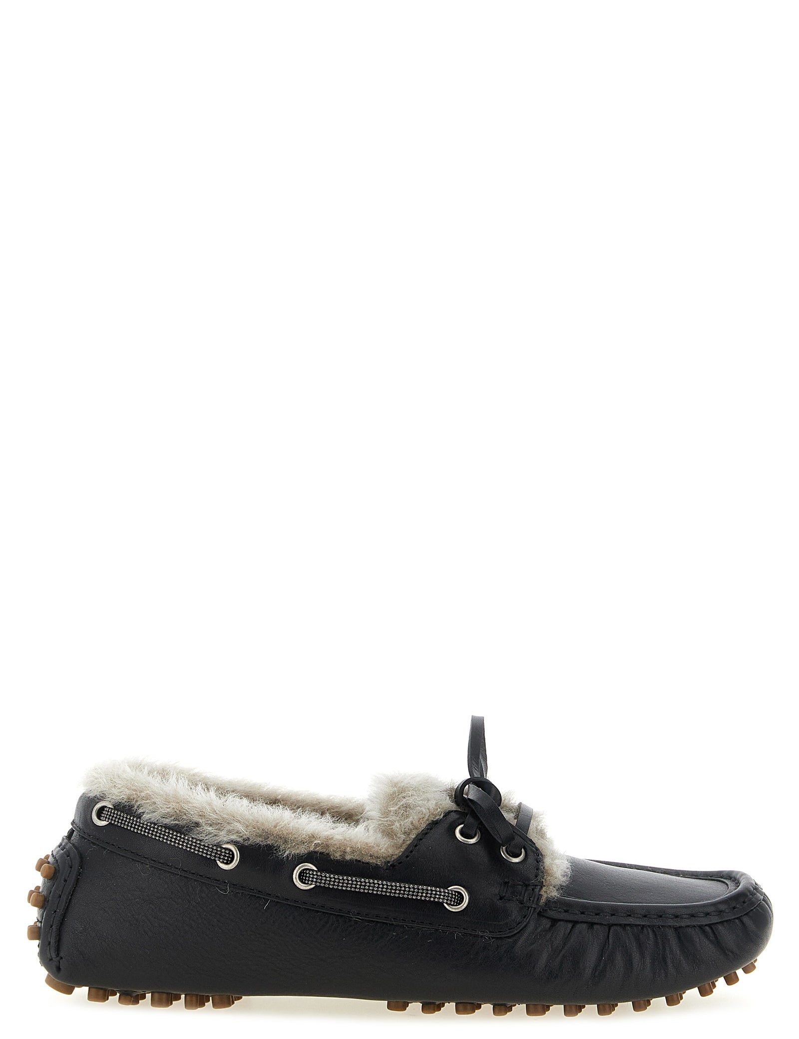 Brunello Cucinelli Black Calfskin Loafers