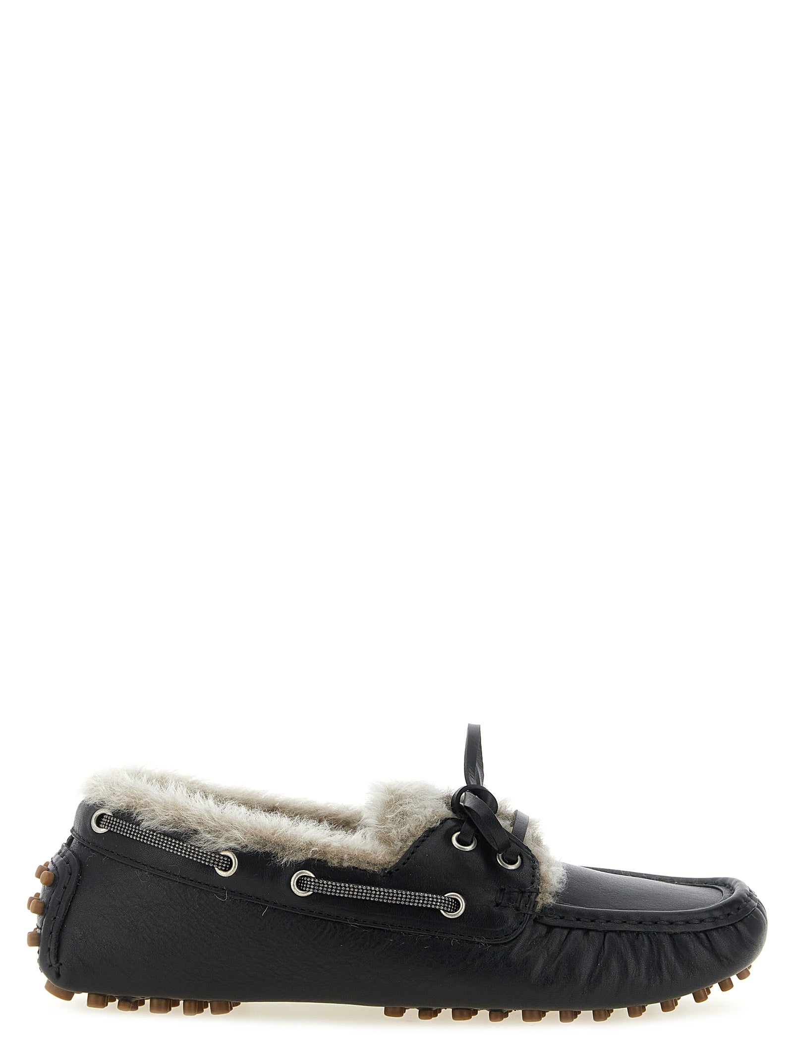 Brunello Cucinelli Black Calfskin Loafers